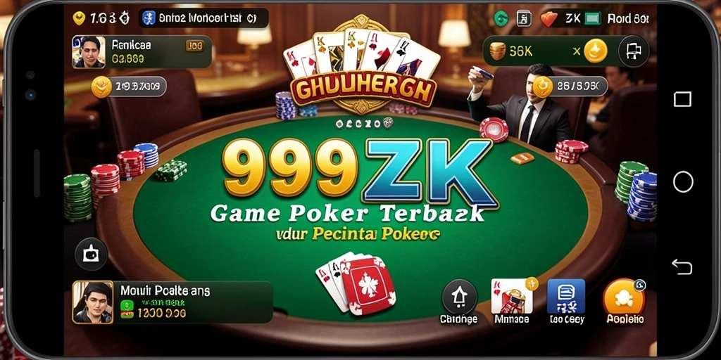 Tampilan menarik dari gameplay poker di 999ZK.