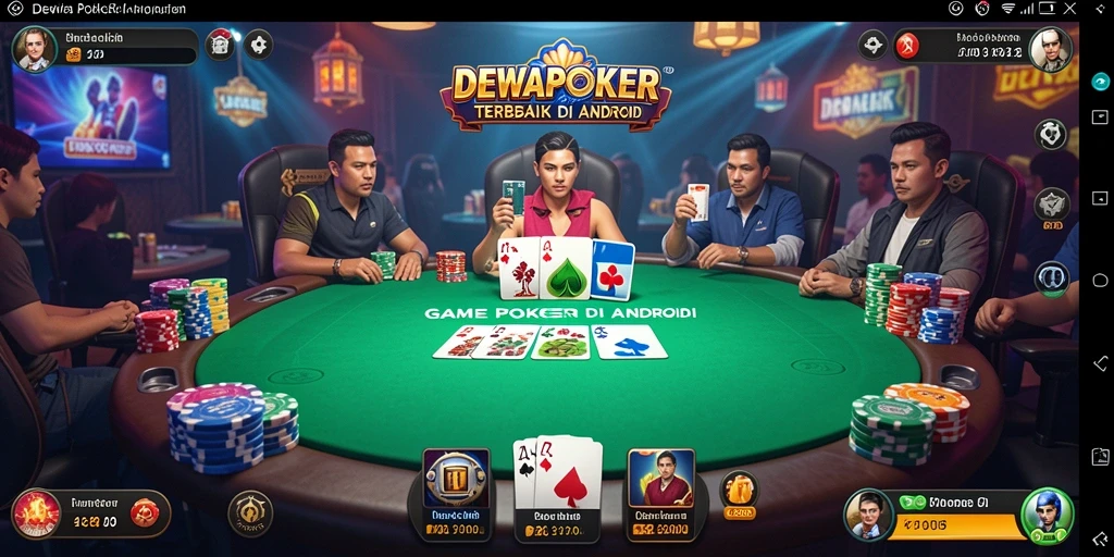 Tampilan menarik dari gameplay poker di DEWAPOKER.