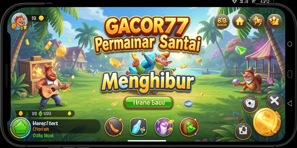 Tampilan gameplay GACOR77 yang menggembirakan dan penuh warna.