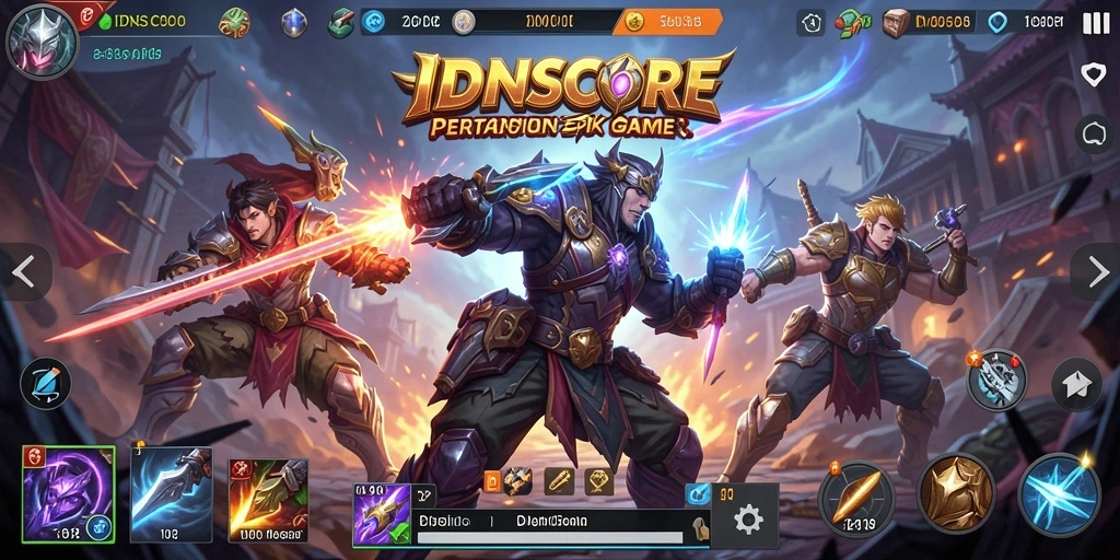 Tampilan gameplay IDNSCORE yang mendebarkan ketika bertarung.