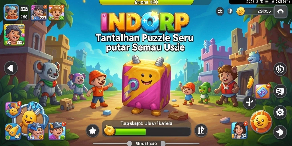 Screenshot utama INDORP menampilkan gameplay Puzzle yang menarik.