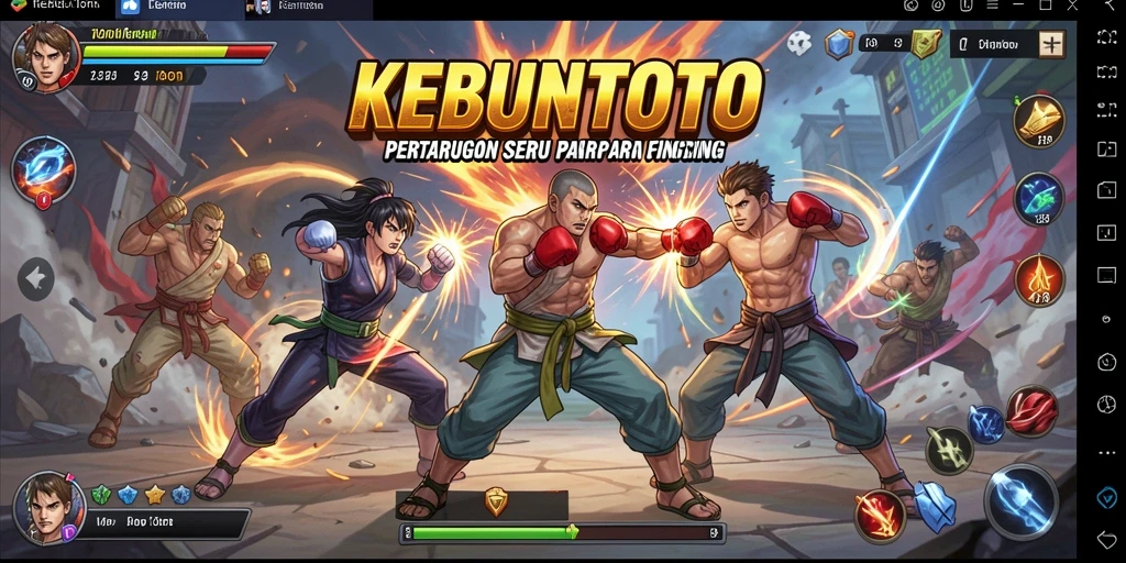 Gameplay seru KEBUNTOTO yang penuh aksi pertarungan.
