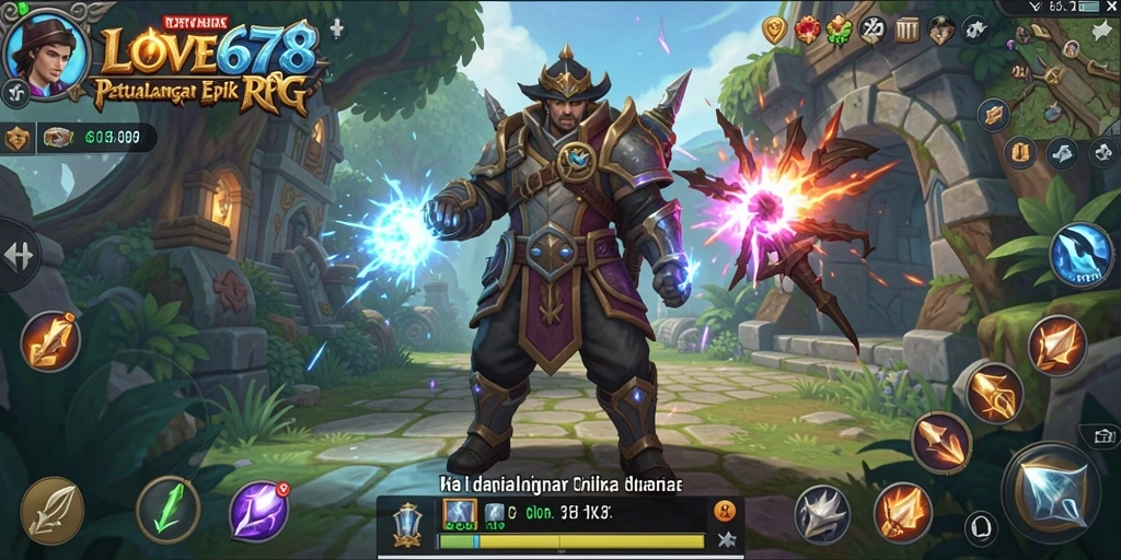 Tampilan seru dari gameplay RPG LOVE678 dengan pertempuran intens.