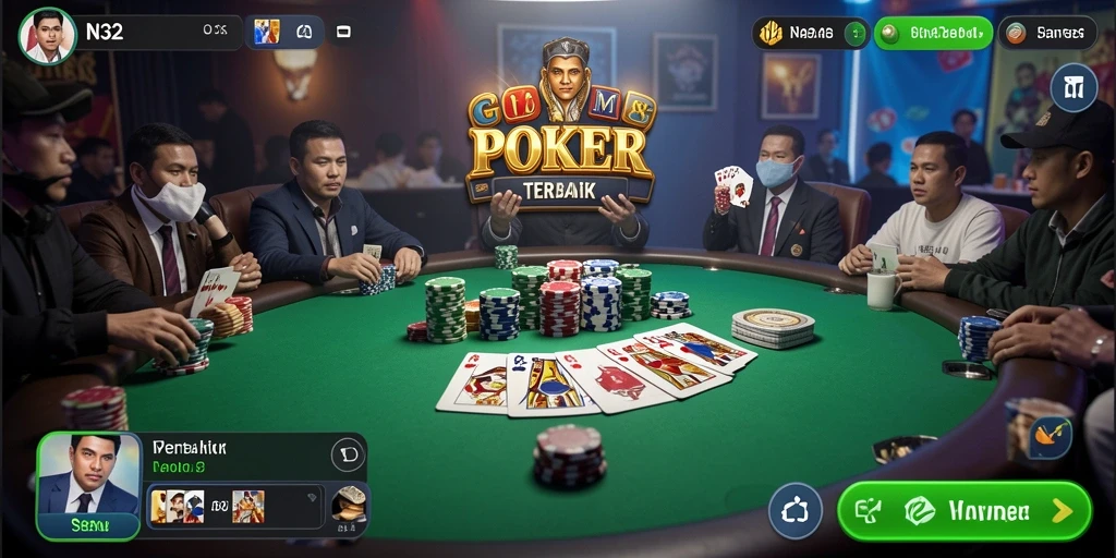 Tampilan gameplay N32 yang mendebarkan di tengah permainan poker.