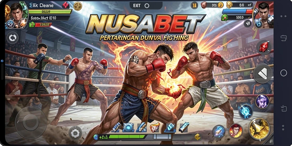 Gameplay NUSABET menampilkan pertarungan aksi mendebarkan dengan karakter unik.