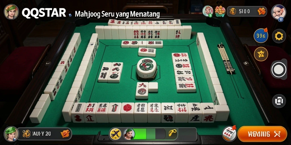 Tampilan gameplay Mahjong yang menantang dan menarik dalam QQSTAR.