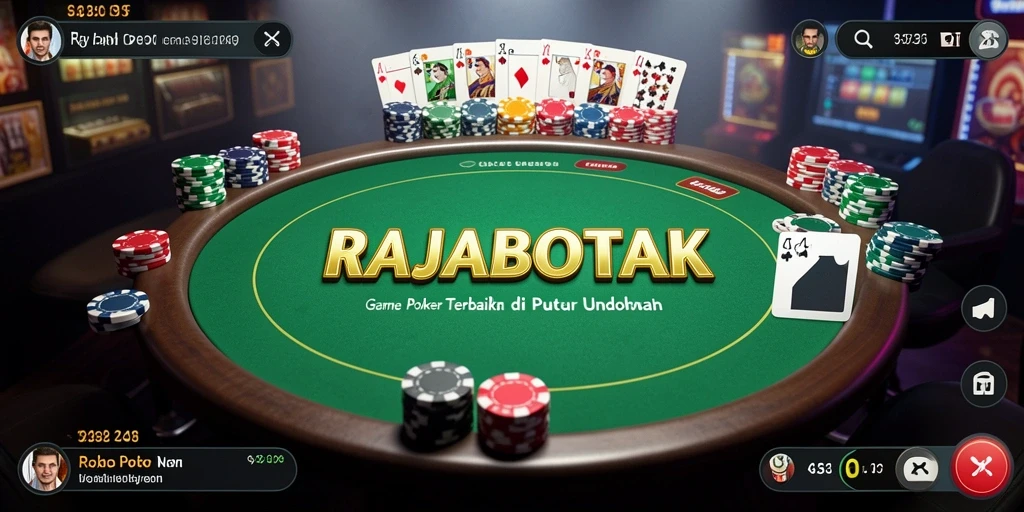 Screenshot gameplay <strong>RAJABOTAK</strong> menunjukkan momen mendebarkan saat bermain Poker.