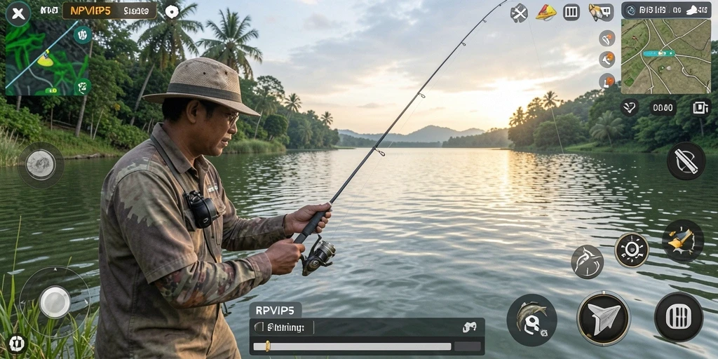 Gameplay Fishing RPVIP5 yang menegangkan dan penuh warna.
