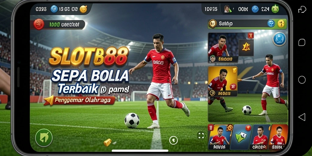 Tangkapan layar dari gameplay mendebarkan di SLOT88 dengan aksi sepak bola yang intens.