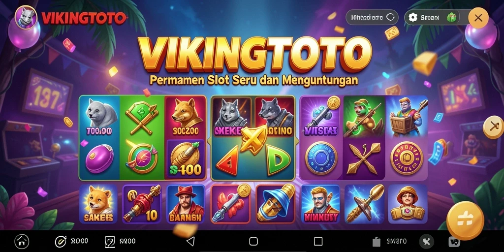 Screenshot gameplay <strong>VIKINGTOTO</strong> menunjukkan putaran menarik dengan simbol Viking.